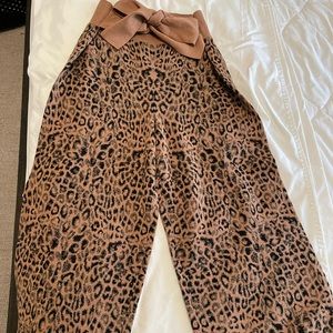 Anthropologie Wide-Leg Cheetah Sweater Pants